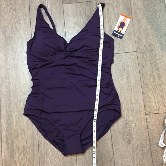 Lands' End Women's Dark Purple One Piece Swimsuit size XXL NWT - Picture 8 of 10
